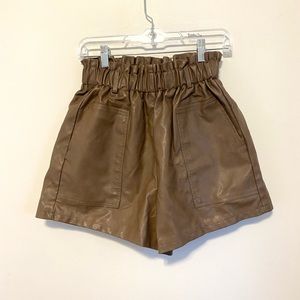 Fashion Nova Tan Ready To Rock Paper Bag Shorts